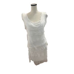NWT Made in Italy Silk White Layered Dress - size medium